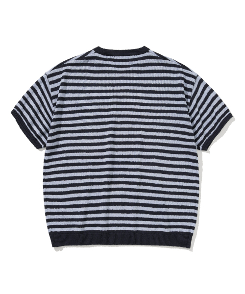 KNITTED（ニッティド）の「ブークルストライプラウンドニット NAVY（ニット/セーター・レディース・その他・X-LARGE/MEDIUM）」の6枚目の写真