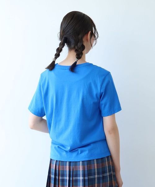 bulle de savon(ビュルデサボン)の「くまのぬいぐるみ刺繍Tシャツ(Tシャツ/カットソー・レディース・ブルー/ブラウン/イエロー・FREE)」の13枚目の写真