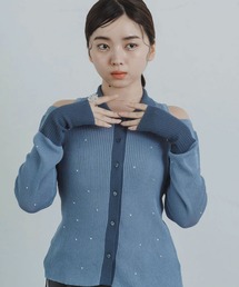 stone sheer polo knit