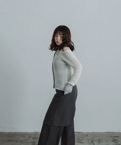 merrylatte（メリーラテ）の「stone sheer polo knit（ニット/セーター・レディース・ブルー/アイボリー・FREE）」の20枚目の写真
