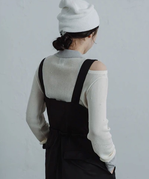 merrylatte（メリーラテ）の「stone sheer polo knit（ニット/セーター・レディース・ブルー/アイボリー・FREE）」の17枚目の写真