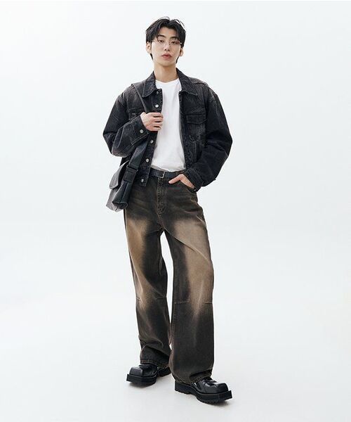 PHYSICAL DEPARTMENT(フィジカル デパートメント)の「ダートウォッシングデニムパンツ_ブラウン(デニムパンツ・レディース・その他・X-LARGE/LARGE/MEDIUM/SMALL)」の3枚目の写真