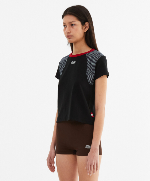 MENASOO（ミナス）の「MNS Raglan Stripe T Shirt_Black（Tシャツ/カットソー・レディース・ブラック・F）」の3枚目の写真