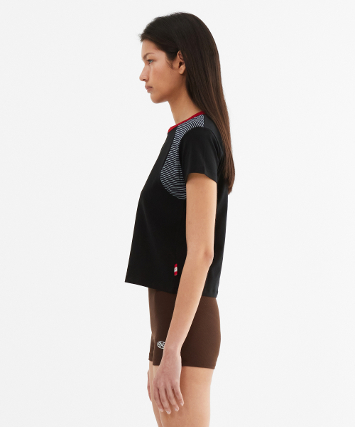 MENASOO（ミナス）の「MNS Raglan Stripe T Shirt_Black（Tシャツ/カットソー・レディース・ブラック・F）」の4枚目の写真