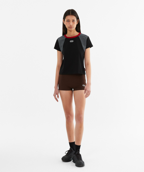 MENASOO（ミナス）の「MNS Raglan Stripe T Shirt_Black（Tシャツ/カットソー・レディース・ブラック・F）」の6枚目の写真