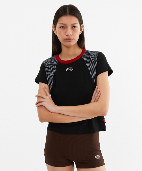 MENASOO（ミナス）の「MNS Raglan Stripe T Shirt_Black（Tシャツ/カットソー・レディース・ブラック・F）」の10枚目の写真