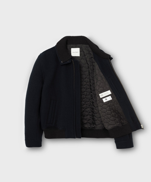 NONBLANK(ノンブランク)の「ニットカラーウールブレンドショートジャケット_DARK NAVY(その他アウター・メンズ・ダークネイビー・LARGE/MEDIUM/X-LARGE)」の2枚目の写真