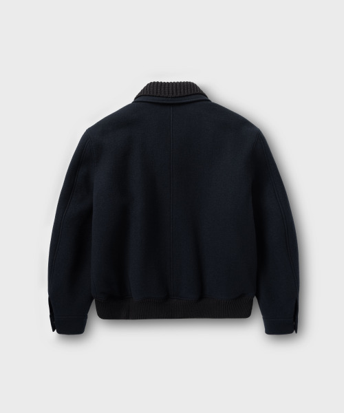 NONBLANK(ノンブランク)の「ニットカラーウールブレンドショートジャケット_DARK NAVY(その他アウター・メンズ・ダークネイビー・LARGE/MEDIUM/X-LARGE)」の3枚目の写真