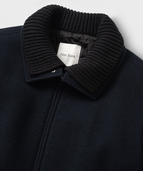 NONBLANK(ノンブランク)の「ニットカラーウールブレンドショートジャケット_DARK NAVY(その他アウター・メンズ・ダークネイビー・LARGE/MEDIUM/X-LARGE)」の4枚目の写真