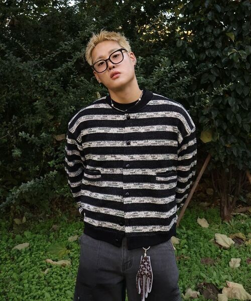 ENDOOR(エンドア)の「Needle crop cardigan (black stripe)(カーディガン/ボレロ・メンズ・ブラック・1/2)」の13枚目の写真