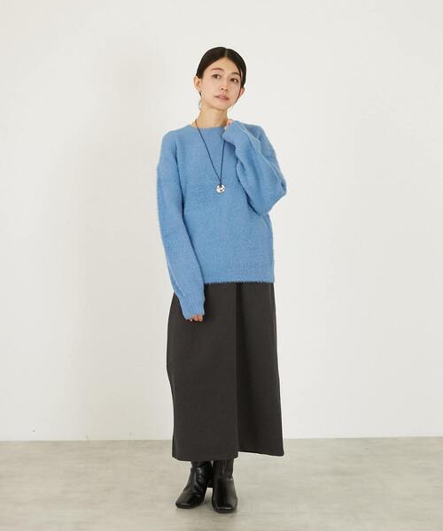 MELROSE claire(メルローズ クレール)の「【ボイルニットジャージロングスカート】(スカート・レディース・チャコールグレー/アイボリー/ブラウン・FREE)」の12枚目の写真