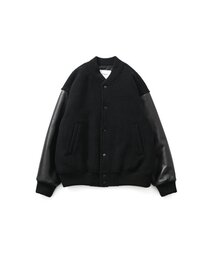 HORLISUN（ホーリーサン）の「Header Leather Wool Stadium Jacket Black（ライダースジャケット）」