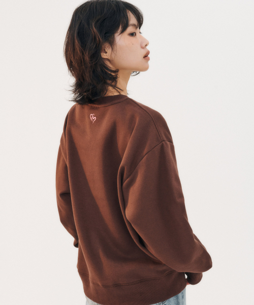 ambler（エムブラー）の「LOVE, LOVE AMB刺繍スウェットTシャツ AMM1308 (ブラウン)（スウェット・レディース・その他・LARGE/MEDIUM/SMALL）」の2枚目の写真