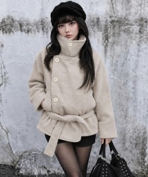 Aelina（エリナ）の「スタンドカラーダブルブレストメルトンコート（ピーコート）」