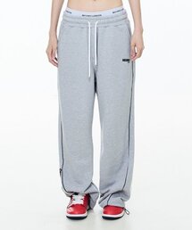 Diagonal Logo Sweatpants Gray_Unisex