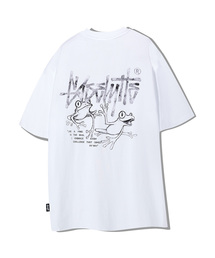 モノクロームスケッチフロッグ半袖Tシャツホワイト YT-311