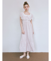 LUNALUZ STUDIO（ルナルス）の「Women's Saffron Square Neck Sleeveless Frill One Piece Pajamas（ルームウェア/パジャマ）」