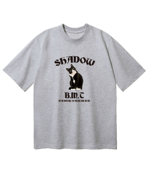 シャドウキャット オーバーサイズ 半袖Tシャツ [メランジェグレー]