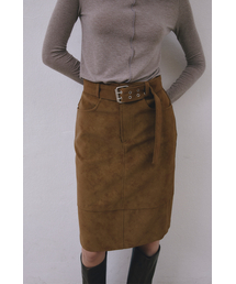 Belted Leather Skirt