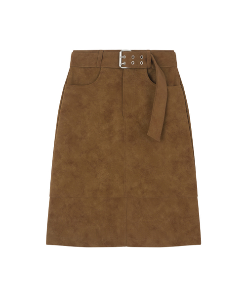 MIDNLOW（ミッドアンドロー）の「Belted Leather Skirt（スカート・レディース・その他・SMALL/MEDIUM）」の2枚目の写真