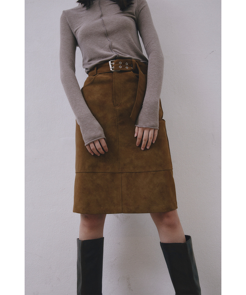 MIDNLOW（ミッドアンドロー）の「Belted Leather Skirt（スカート・レディース・その他・SMALL/MEDIUM）」の5枚目の写真