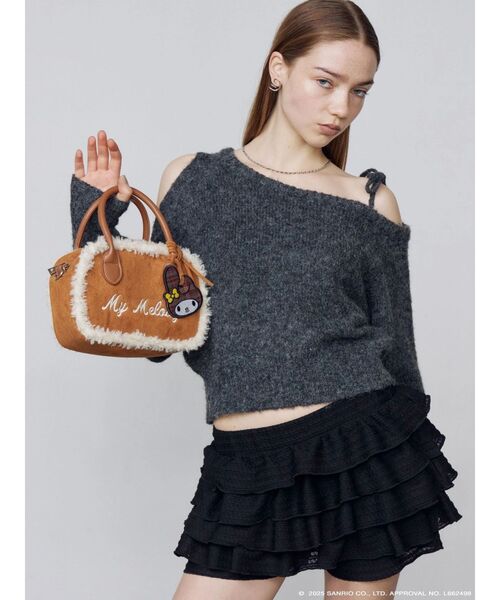 EMODA（エモダ）の「【マイメロディ】SHEARLING BOSTON BAG（ボストンバッグ・レディース・キャメル/ブラック・FREE）」の5枚目の写真