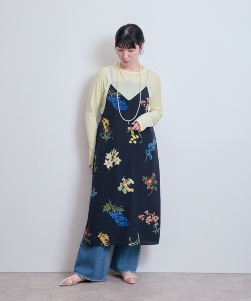 LHELBIE（レルビエ）の「プリントキャミワンピース（ワンピース・レディース・オフホワイト/ブラック・M）」の13枚目の写真