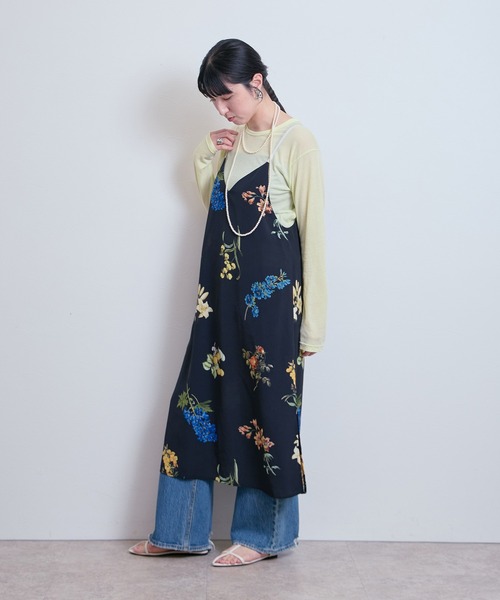 LHELBIE（レルビエ）の「プリントキャミワンピース（ワンピース・レディース・オフホワイト/ブラック・M）」の5枚目の写真