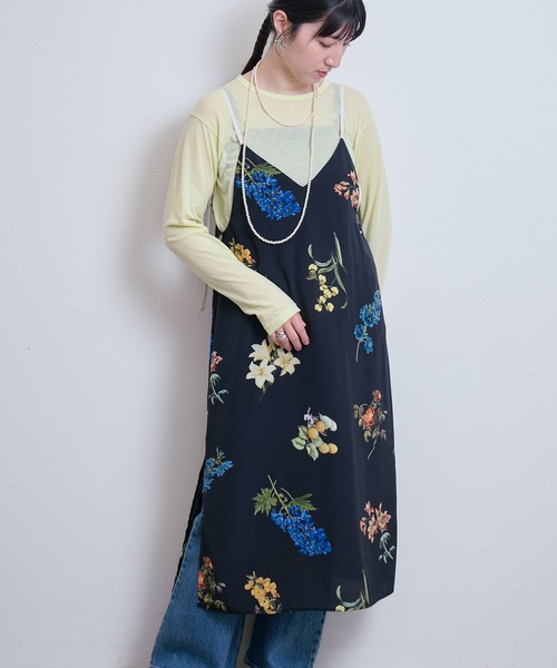 LHELBIE（レルビエ）の「プリントキャミワンピース（ワンピース・レディース・オフホワイト/ブラック・M）」の3枚目の写真