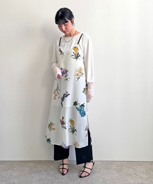 LHELBIE（レルビエ）の「プリントキャミワンピース（ワンピース・レディース・オフホワイト/ブラック・M）」の9枚目の写真