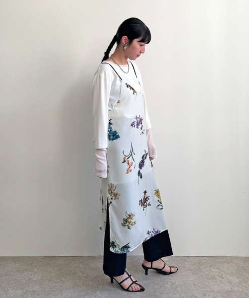 LHELBIE（レルビエ）の「プリントキャミワンピース（ワンピース・レディース・オフホワイト/ブラック・M）」の10枚目の写真