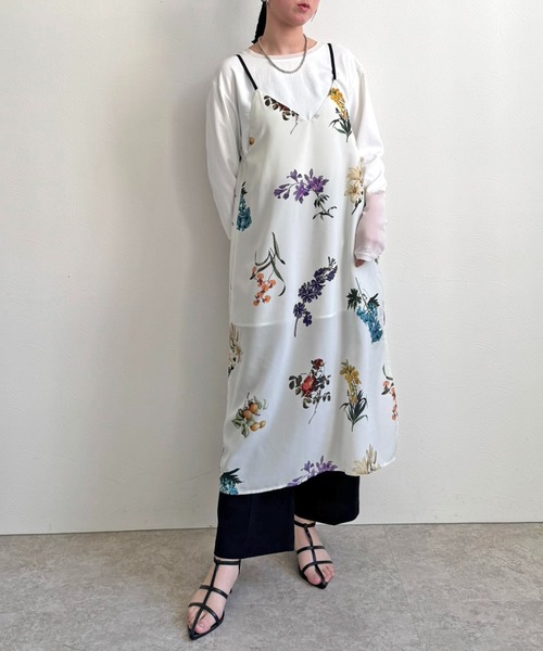 LHELBIE（レルビエ）の「プリントキャミワンピース（ワンピース・レディース・オフホワイト/ブラック・M）」の21枚目の写真