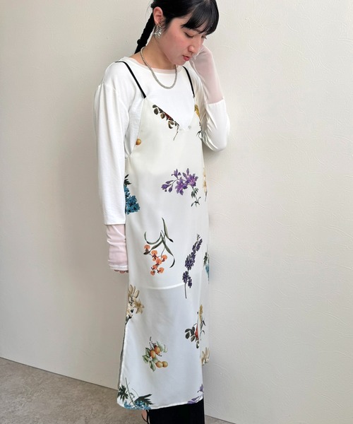 LHELBIE（レルビエ）の「プリントキャミワンピース（ワンピース・レディース・オフホワイト/ブラック・M）」の12枚目の写真