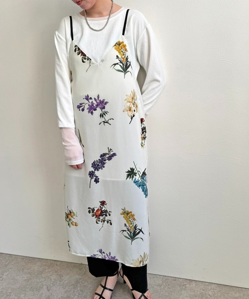 LHELBIE（レルビエ）の「プリントキャミワンピース（ワンピース・レディース・オフホワイト/ブラック・M）」の8枚目の写真