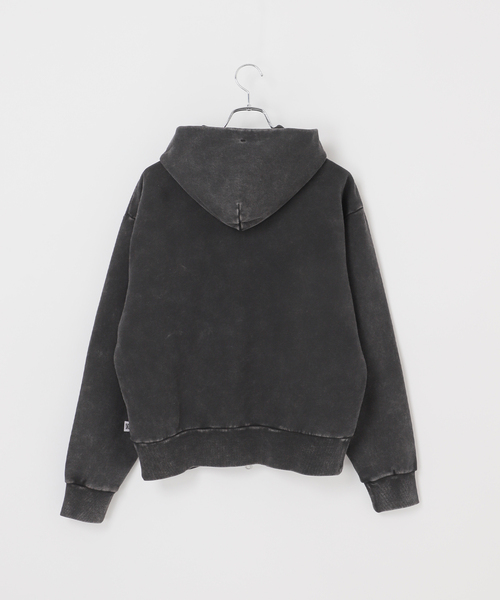 B.C STOCK（ベーセーストック）の「【ANTS & ELEPHANTS】ブリーチ加工 ショート丈 ダブルジップ裏毛パーカー（パーカー・メンズ・ブラック/レッド/ブラウン/ネイビー・LARGE/MEDIUM）」の16枚目の写真