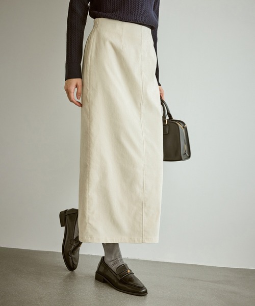 ROPE' PICNIC（ロペピクニック）の「シェニール織アイラインスカート（スカート・レディース・チャコールグレー/キナリ・L/M/S）」の2枚目の写真