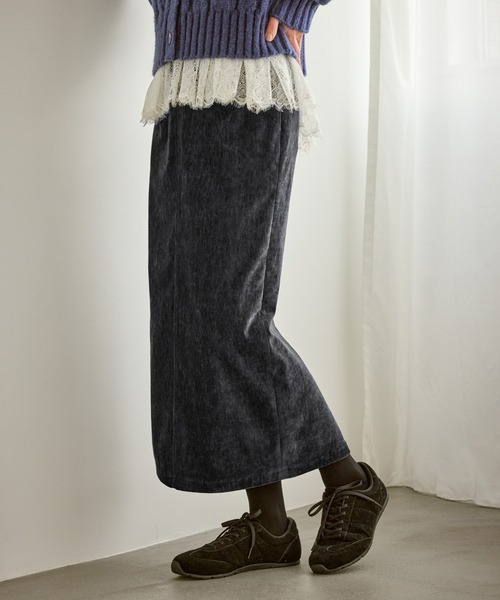 ROPE' PICNIC（ロペピクニック）の「シェニール織アイラインスカート（スカート・レディース・チャコールグレー/キナリ・L/M/S）」の7枚目の写真