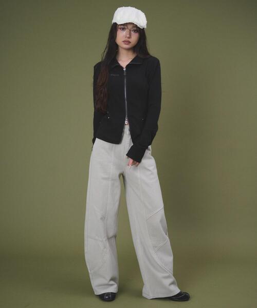 dispark（ディスパーク）の「DISPARK/【26年春夏新作】サークルスターロゴジップTOP（Tシャツ/カットソー・レディース・ブラック/杢グレー・FREE）」の3枚目の写真