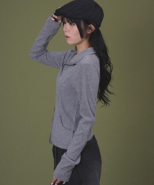 dispark（ディスパーク）の「DISPARK/【26年春夏新作】サークルスターロゴジップTOP（Tシャツ/カットソー・レディース・ブラック/杢グレー・FREE）」の9枚目の写真