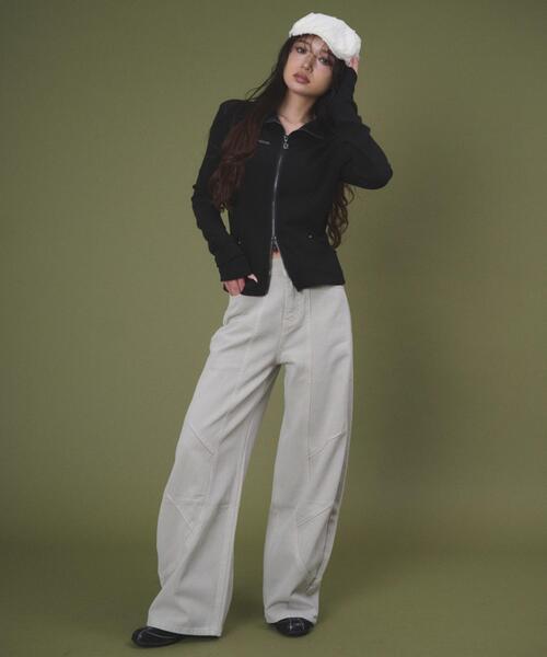 dispark（ディスパーク）の「DISPARK/【26年春夏新作】サークルスターロゴジップTOP（Tシャツ/カットソー・レディース・ブラック/杢グレー・FREE）」の7枚目の写真