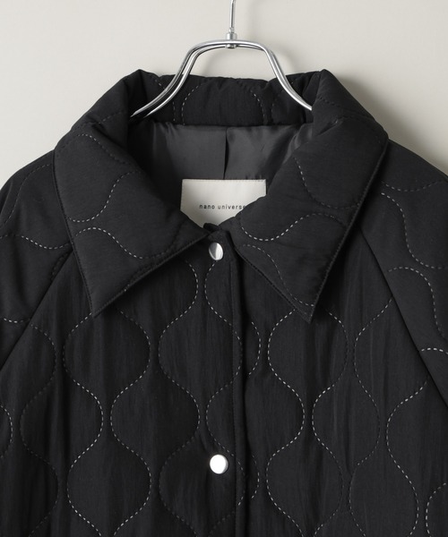 NANO universe(ナノユニバース)の「ひょうたんキルトラグランミドルコート(その他アウター・レディース・ブラック/ライトベージュ/カーキ・FREE)」の4枚目の写真
