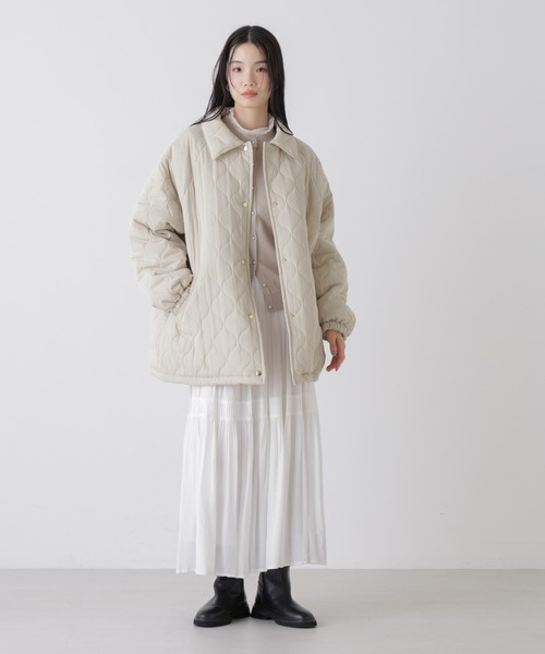NANO universe(ナノユニバース)の「ひょうたんキルトラグランミドルコート(その他アウター・レディース・ブラック/ライトベージュ/カーキ・FREE)」の16枚目の写真