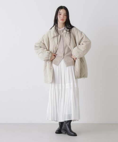 NANO universe(ナノユニバース)の「ひょうたんキルトラグランミドルコート(その他アウター・レディース・ブラック/ライトベージュ/カーキ・FREE)」の19枚目の写真