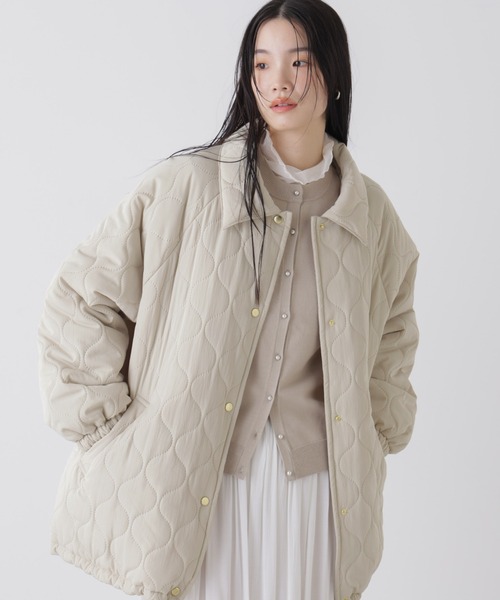 NANO universe(ナノユニバース)の「ひょうたんキルトラグランミドルコート(その他アウター・レディース・ブラック/ライトベージュ/カーキ・FREE)」の14枚目の写真