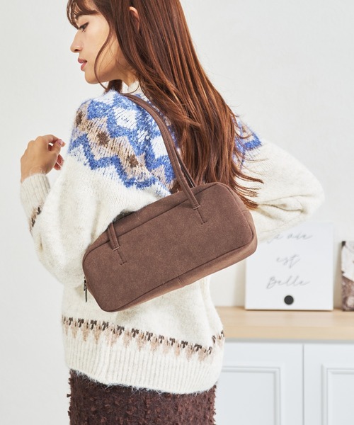 MISCH MASCH(ミッシュマッシュ)の「一部店舗限定 ロングハンドルスウェードボストンバッグ(ショルダーバッグ・レディース・ブラウン/カーキ・フリ-)」の17枚目の写真