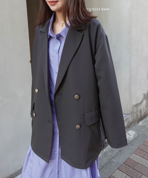 CORNERS(コーナーズ)の「【2026SS】金ボタンテーラードジャケット(テーラードジャケット・レディース・ブラック/チャコールグレー/ブラウン/ベージュ・M)」の1枚目の写真