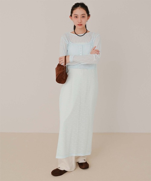 ヘンリーネックレースキャミワンピース（ワンピース）｜miette
