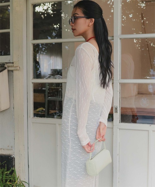 miette（ミエット）の「ヘンリーネックレースキャミワンピース（ワンピース・レディース・オフホワイト/ブラック/ライトブルー・M/L）」の9枚目の写真