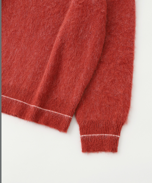 Insonnia PROJECTS（インソニアプロジェクト）の「INSONNIA PROJECTS（インソニア プロジェクツ）NEW ORDER LOGO KNIT PO（ニット/セーター・メンズ・ボルドー/ブラック・2/1）」の4枚目の写真