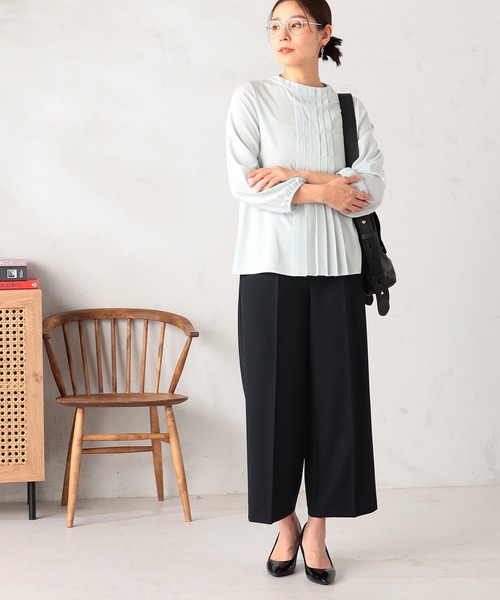 GALLORIA（ギャローリア）の「【お手入れ楽々･洗濯機で洗える】タックブラウス（シャツ/ブラウス・レディース・ホワイト/ライトグリーン/ライトベージュ・L/LL/M/S）」の14枚目の写真